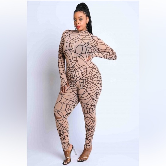 Sexy Sheer Spider Web Jumpsuit - Picture 7 of 8